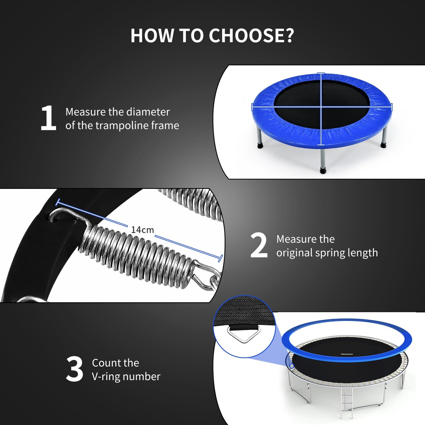 High-Elastic PP Replacement Jumping Mat with Strong Metal V-Rings