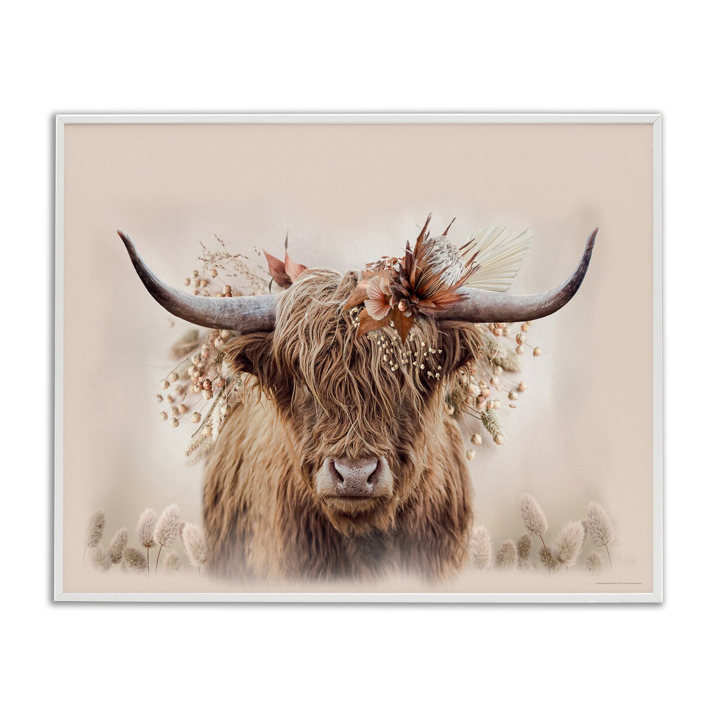 Stupell Industries Peachy Pastel Cattle Framed Giclee Wall Art Design by Reinders
