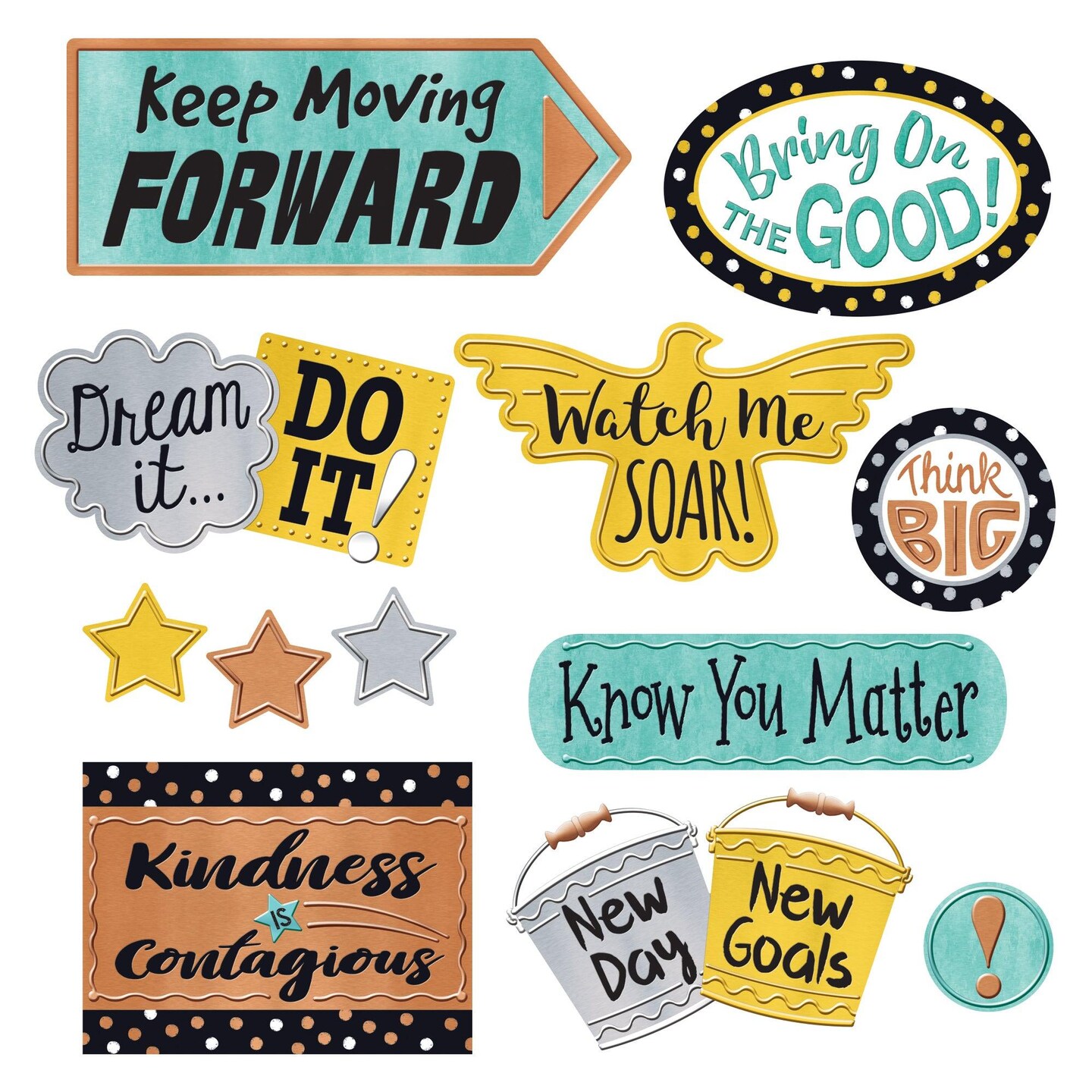 I &#x2665; Metal Phrases Bulletin Board Set