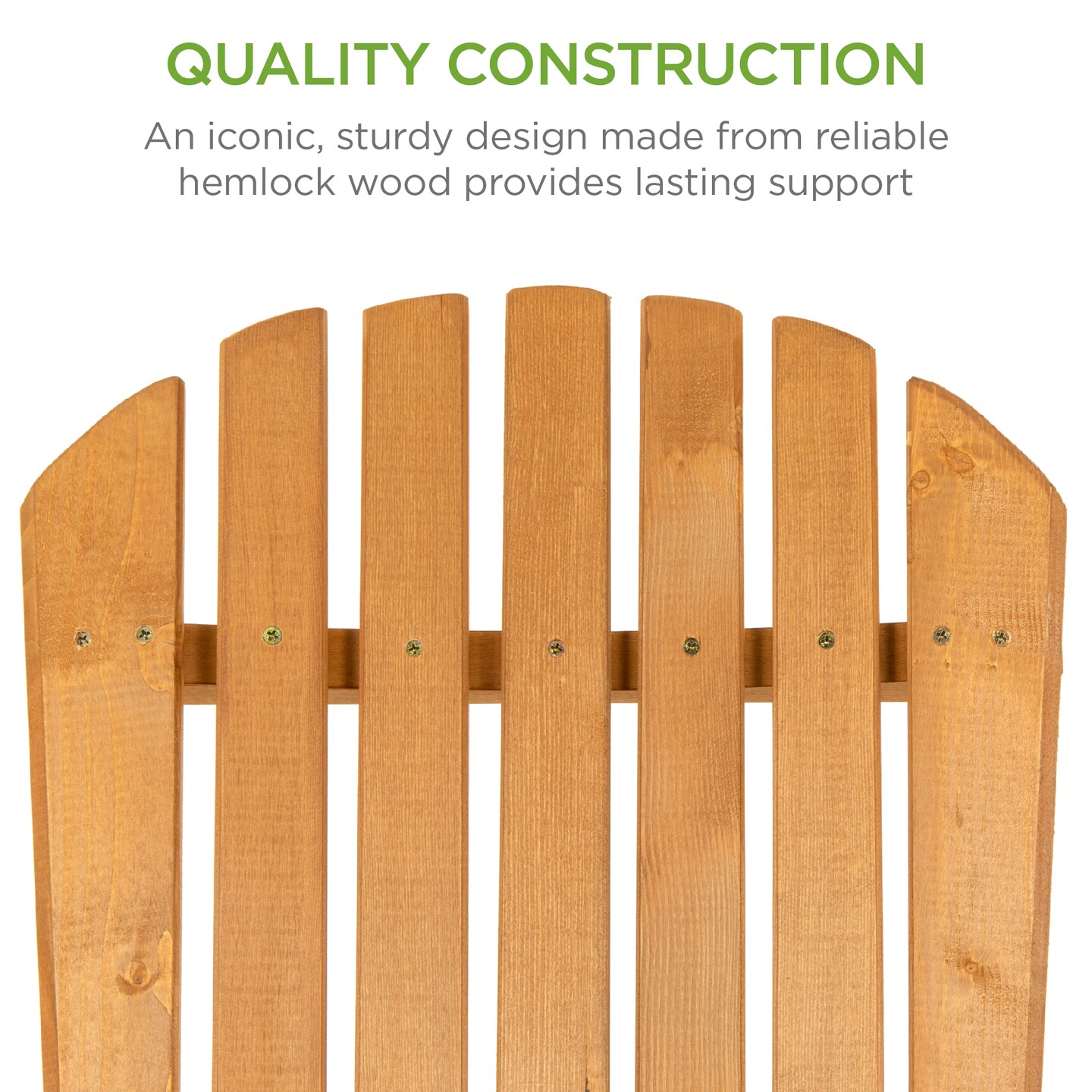 Best Choice Products Folding Adirondack Chair Outdoor, Wooden Accent Lounge Furniture w/ 350lb Capacity