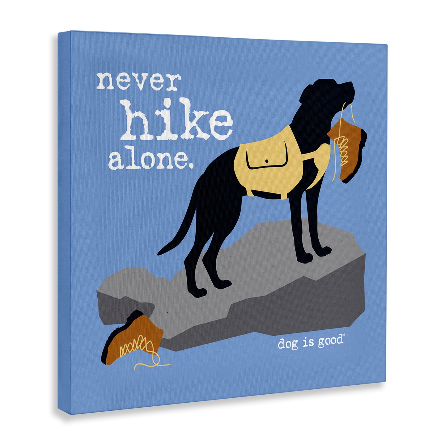 Stupell Industries Never Hike Alone Dog Canvas Wall Art Design by Dog Is Good