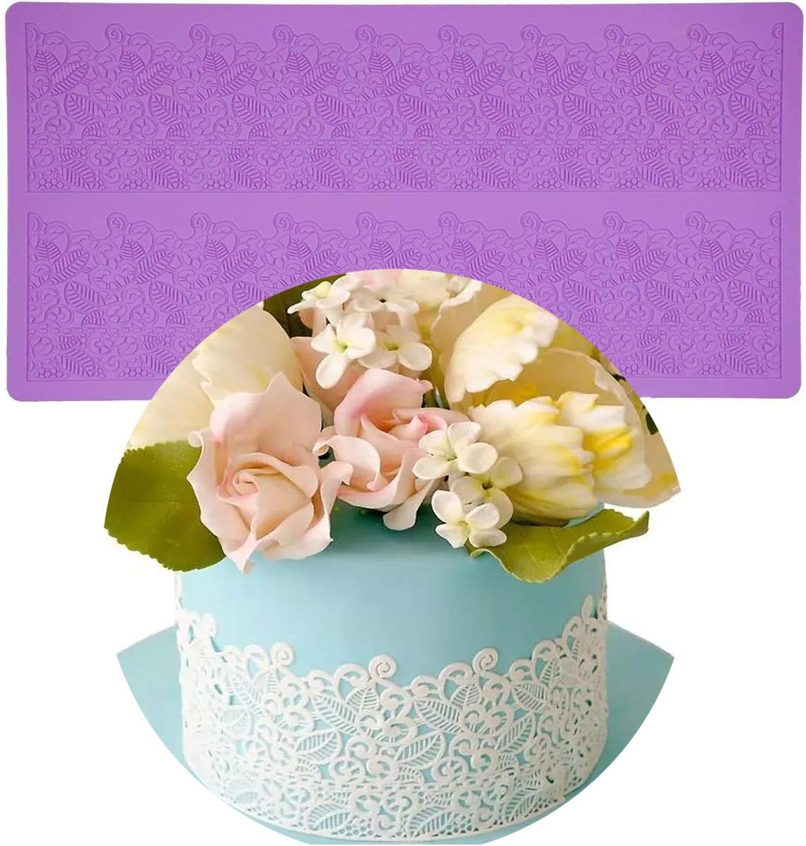 sugar edible cake silicone fondant impression lace mat cake decorating mold gum paste cupcake topper tool icing candy imprint baking moulds sugarcraft trimming leaf