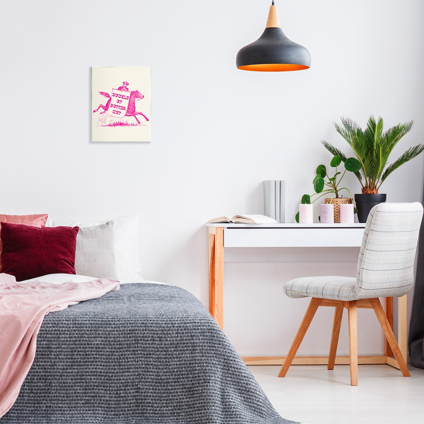 Stupell Industries Buckle Up Buttercup Cowboy Wall Plaque Art Design by Daphne Polselli