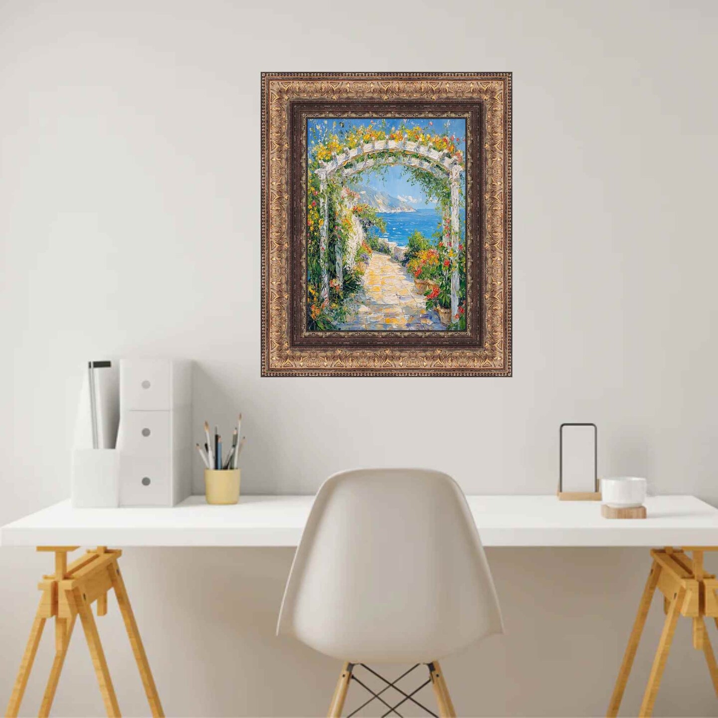 Wide Vintage Spanish Gold Ornate Picture Frame 30x30 frame