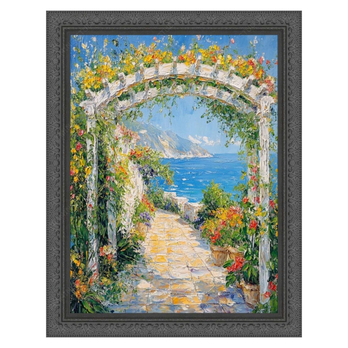 Antique Black Wood Ornate Picture Frame 12x12 frame