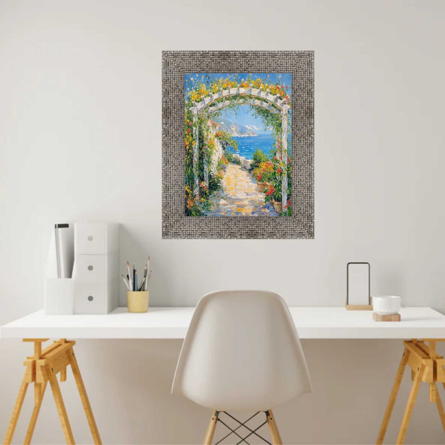 Modern Wide Glitter Silver Gunmetal Picture Frame 19x27 frame