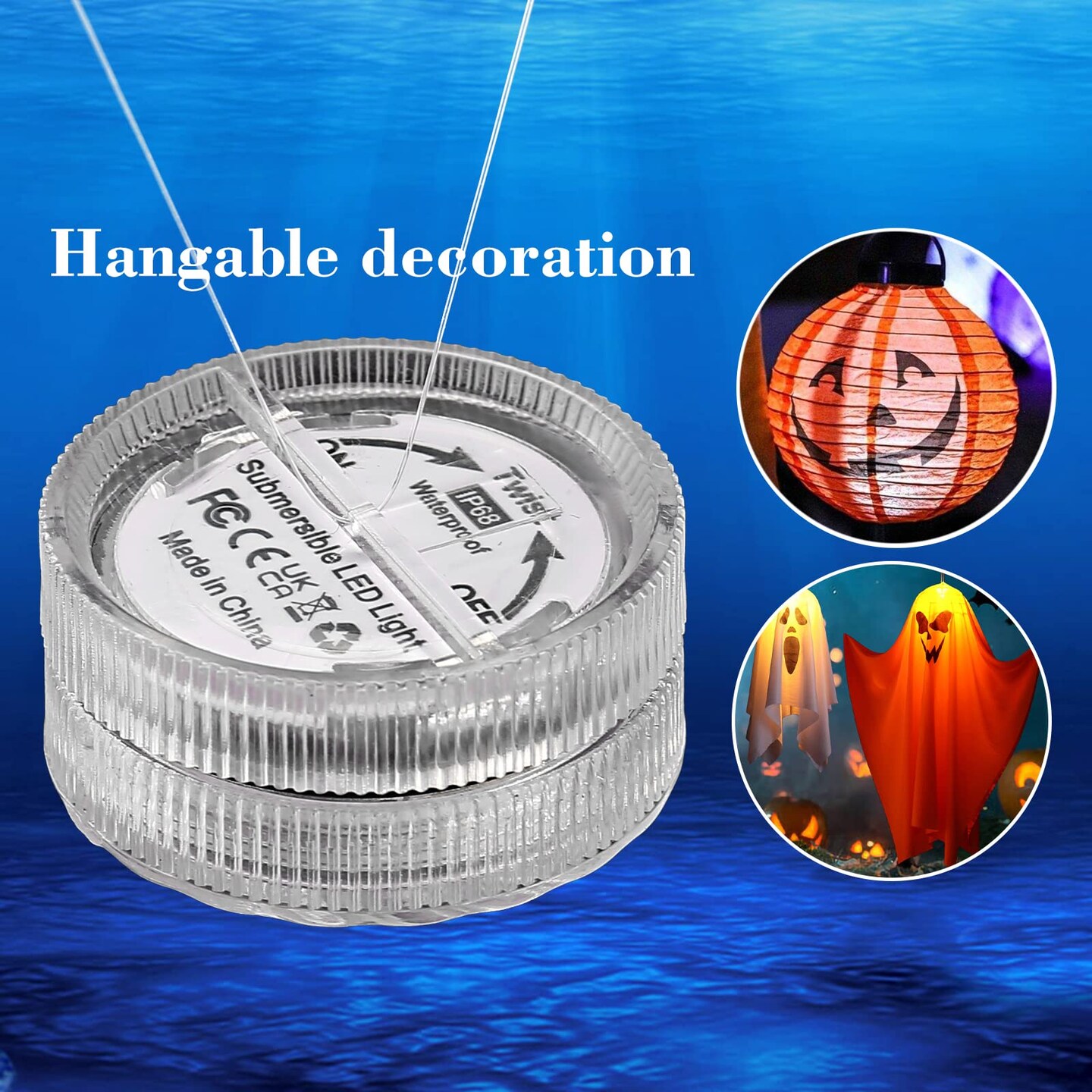 Submersible LED Light,White Small LED Light,100 Hours Waterproof Flameless Led Lights Battery Powered for Wedding Home Vase Festival Party Decoration 12pcs (Built-in 24 Batteries)