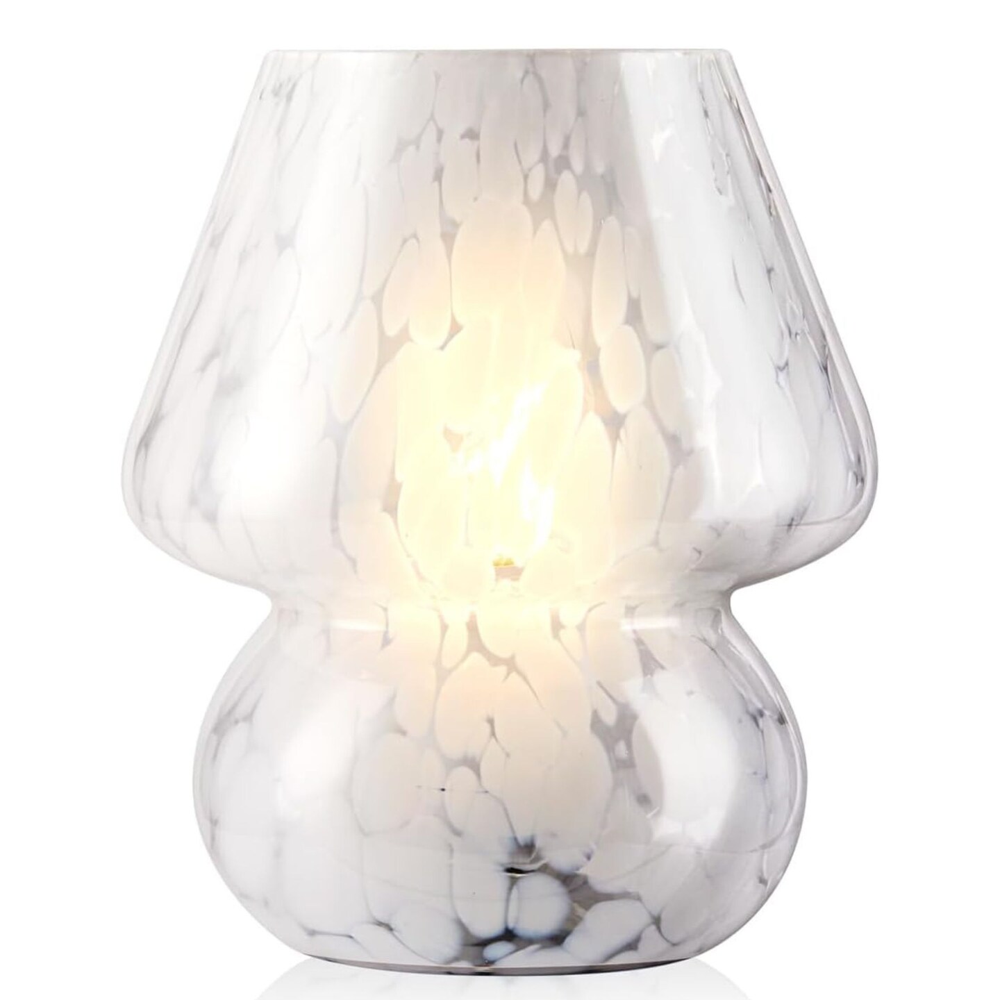 Next Glow Mushroom Lamp - Retro Funky Aesthetic LED White Table Lamp, Dimmable E26 Socket Bulb