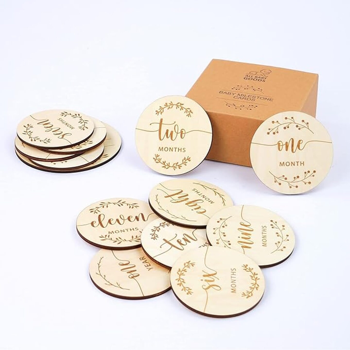 120 Pcs Unfinished Wood Circle Round Disc Blank Natural Wooden Cutout Ornaments for Decoration DIY Craft Art Supplies (Round 2 x 2 x 0.12 inches)