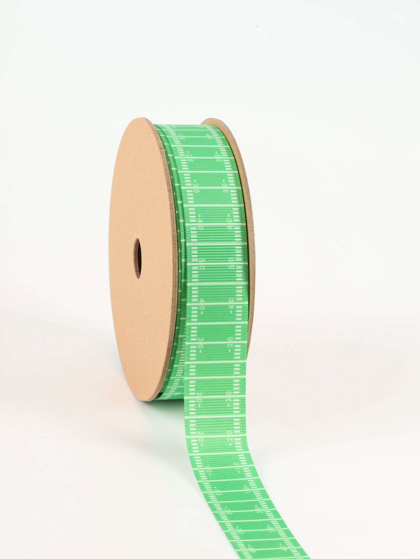 LaRibbons 7/8" Printed Grosgrain Ribbon | Football Field on Green | 25 Yard Roll