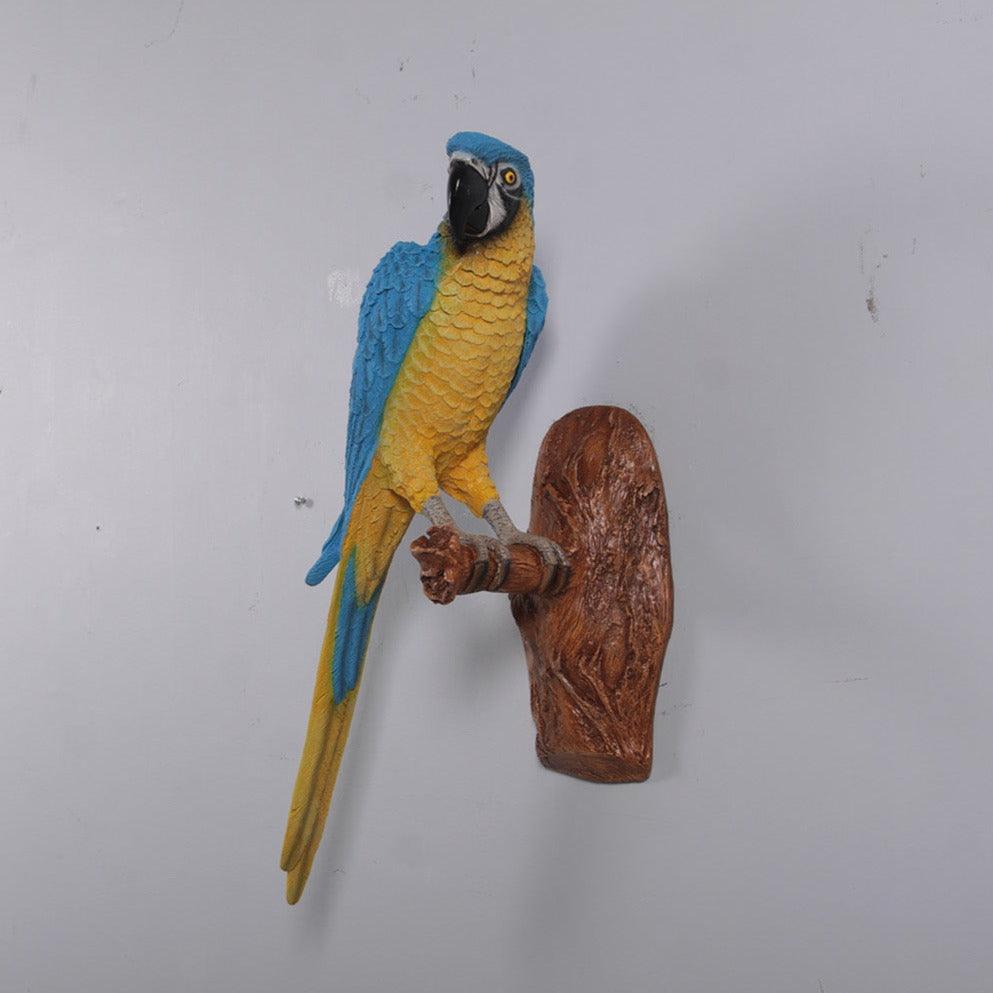 Blue Parrot Wall Decor Life Size Statue