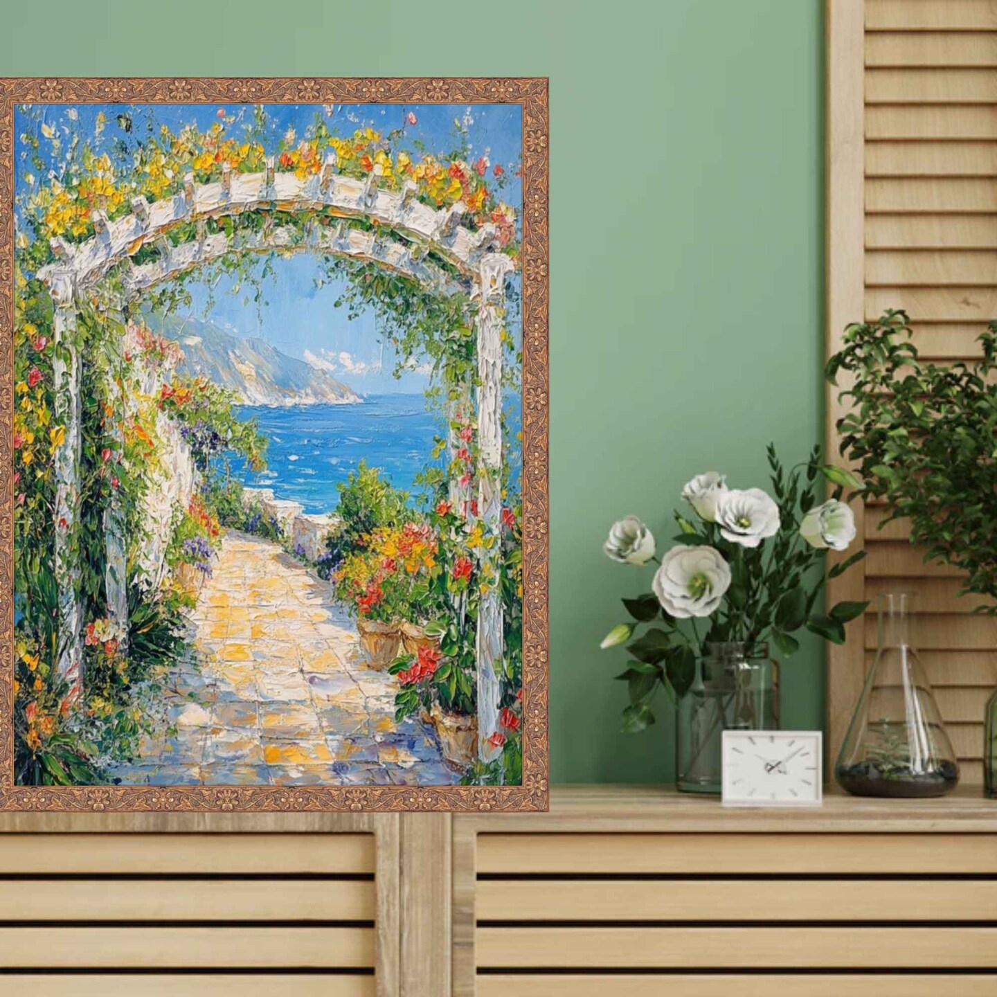 Slim Gold Leaf Floral Star Picture Frame 11x14 frame