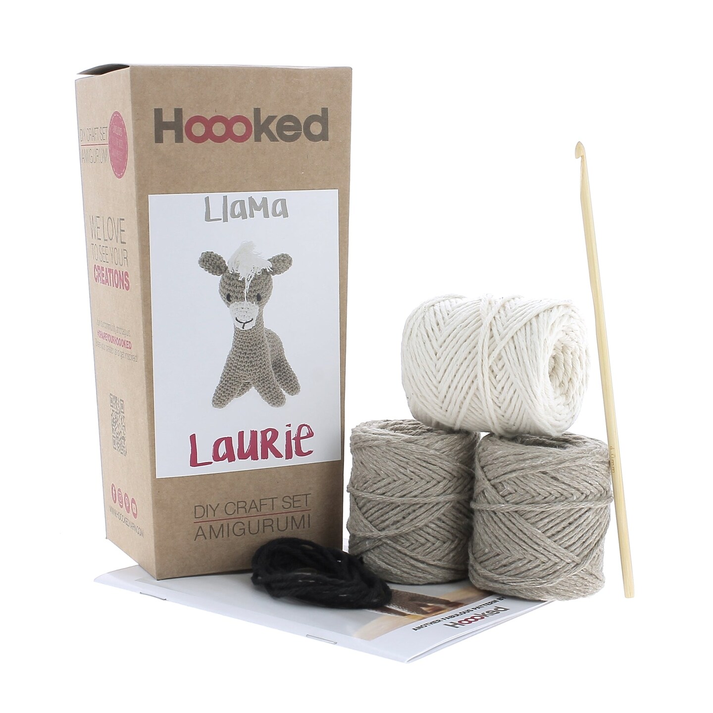DIY Crochet Kit by Hoooked Llama Laurie - Taupe PAK140