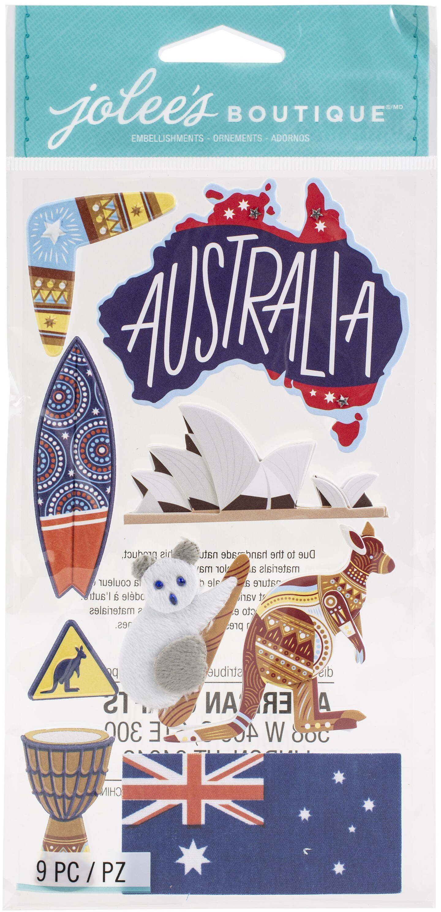 Jolee&#x27;s Boutique Themed Embellishments 9/Pkg-Australia