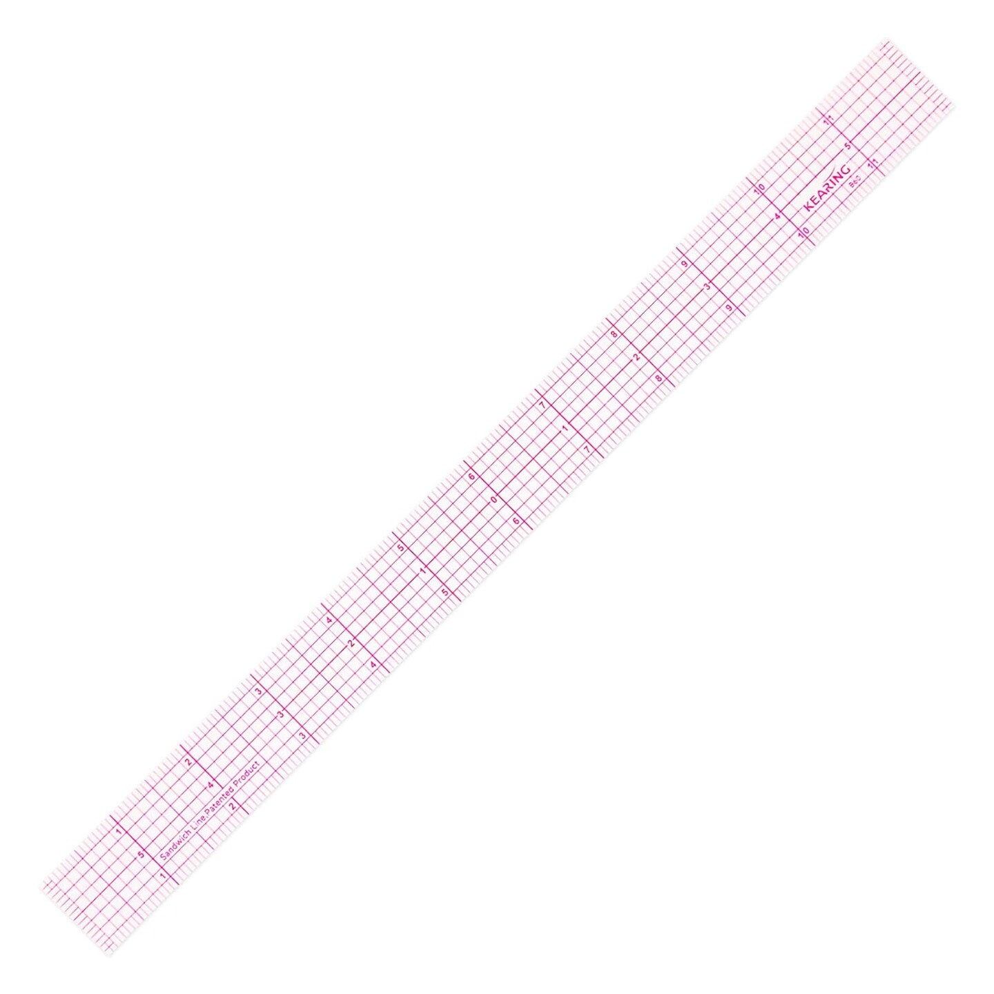 Clear Sewing Ruler: Quilting & Pattern Grading, 1.2mm Plastic