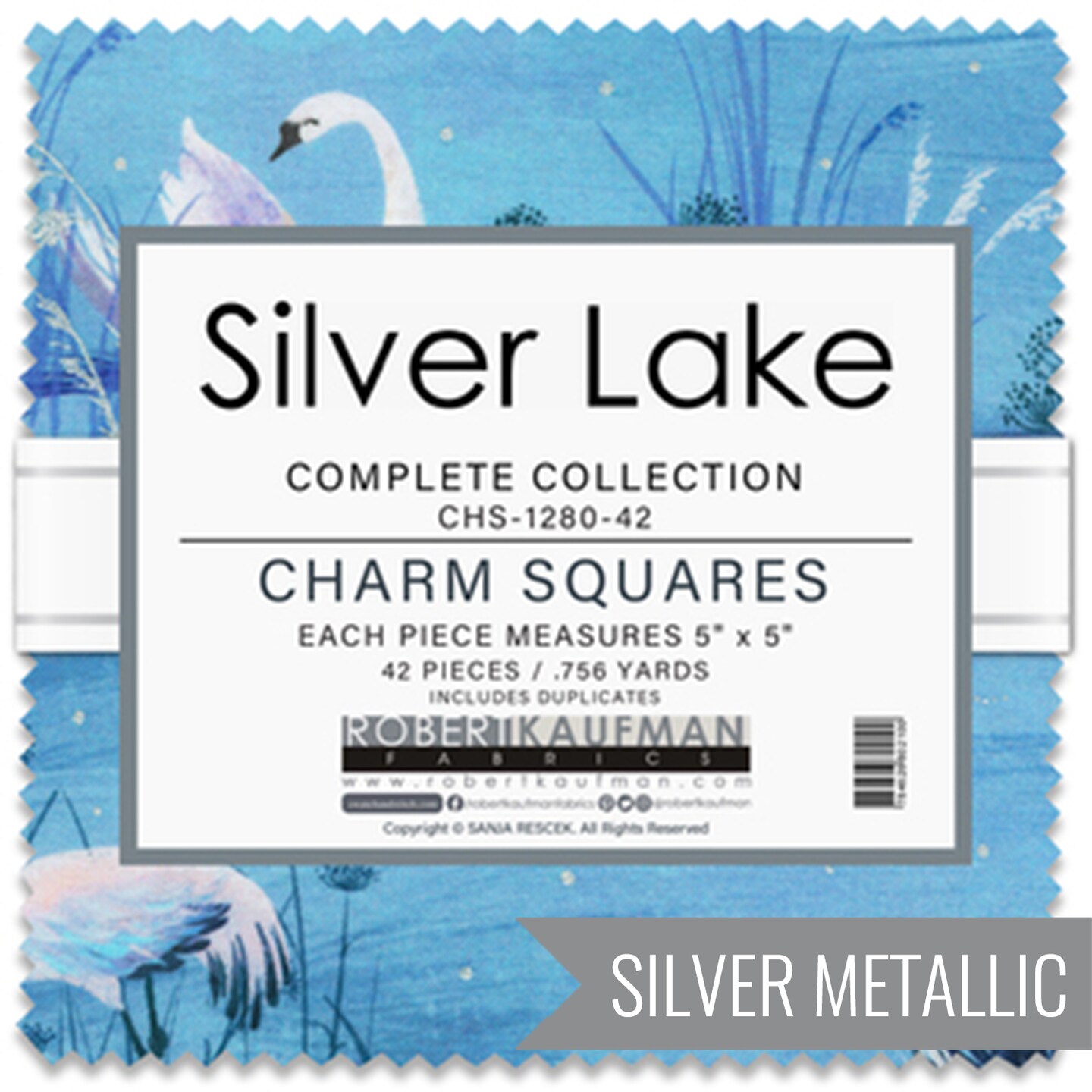 Silver Lake 5" Square Pack (Charm Pack / Charm Square) by Sanja Rescek for Robert Kaufman (CHS-1280-42)