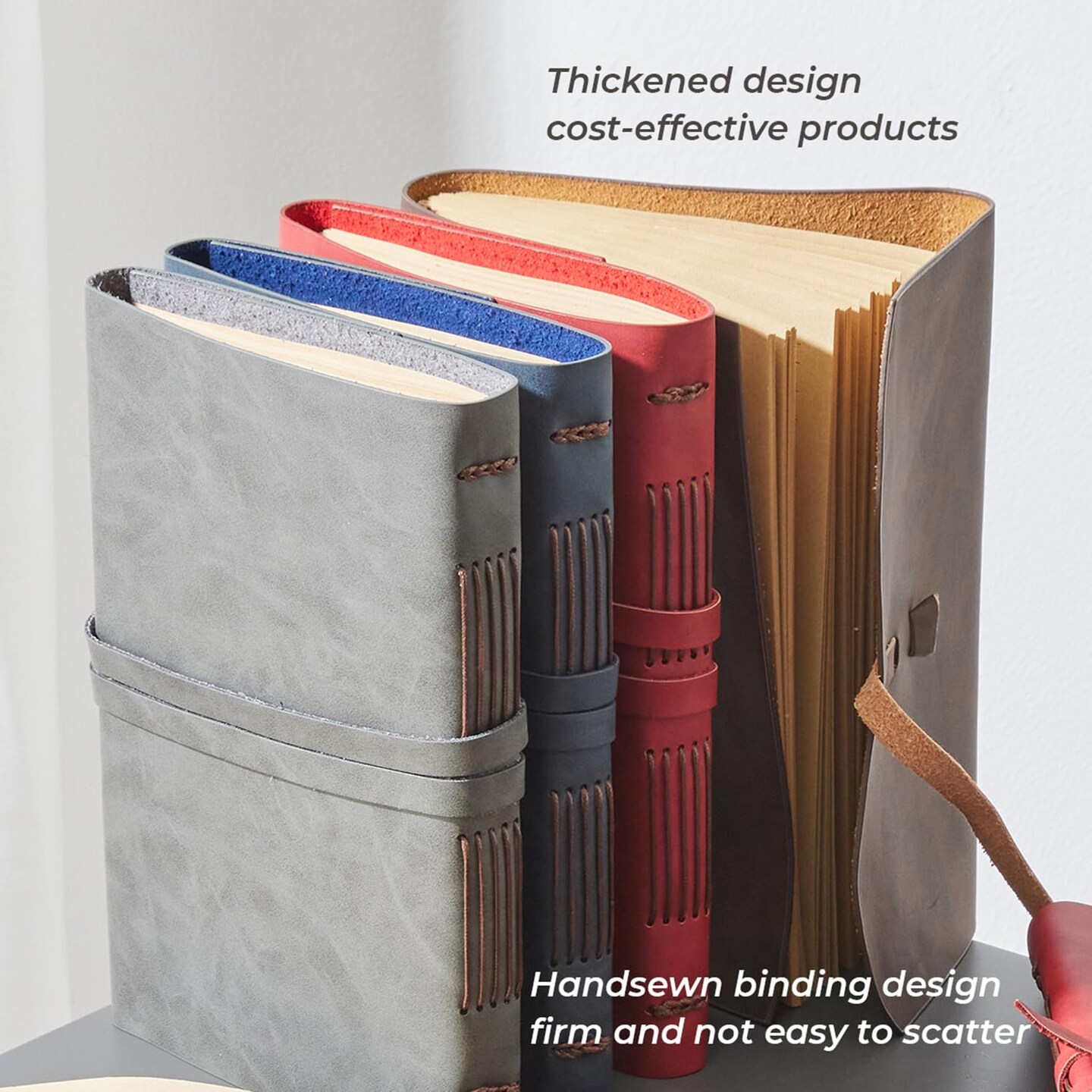 RILIHO Leather Journal for Women - Genuine Leather Journals for Writing 5x7.1 Inch, Diary for Women, Artist,Travel Journal,Red