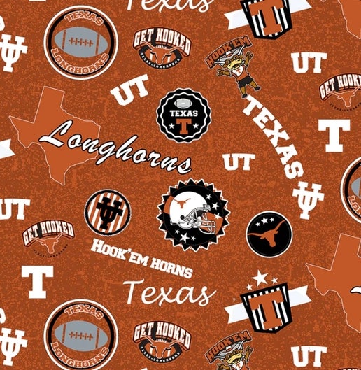 Licensed NCAA University of Texas Home State TX-1208 Cotton Fabric by the Yard