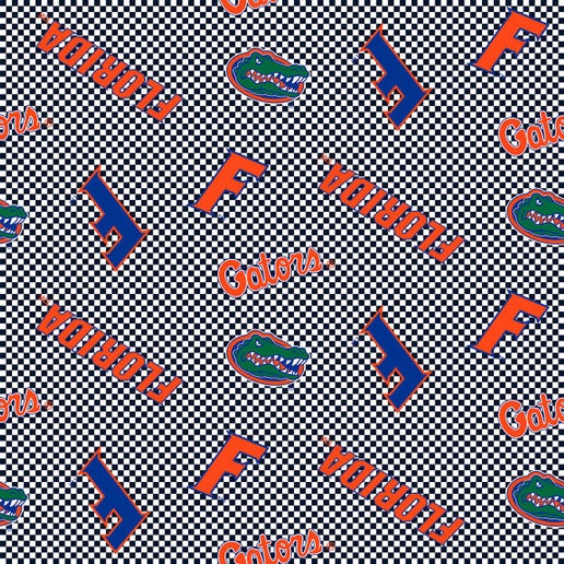 Licensed NCAA University of Florida Checks FL-1132 Cotton Fabric by the Yard