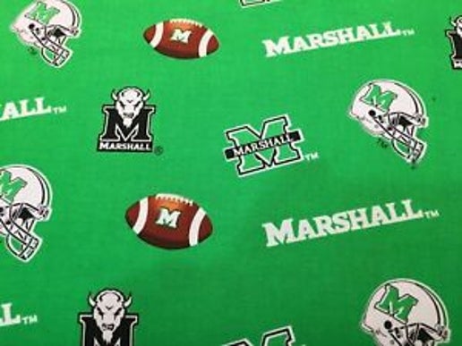 Licensed NCAA Marshall University All Over MAR-045 Cotton Fabric by the Yard