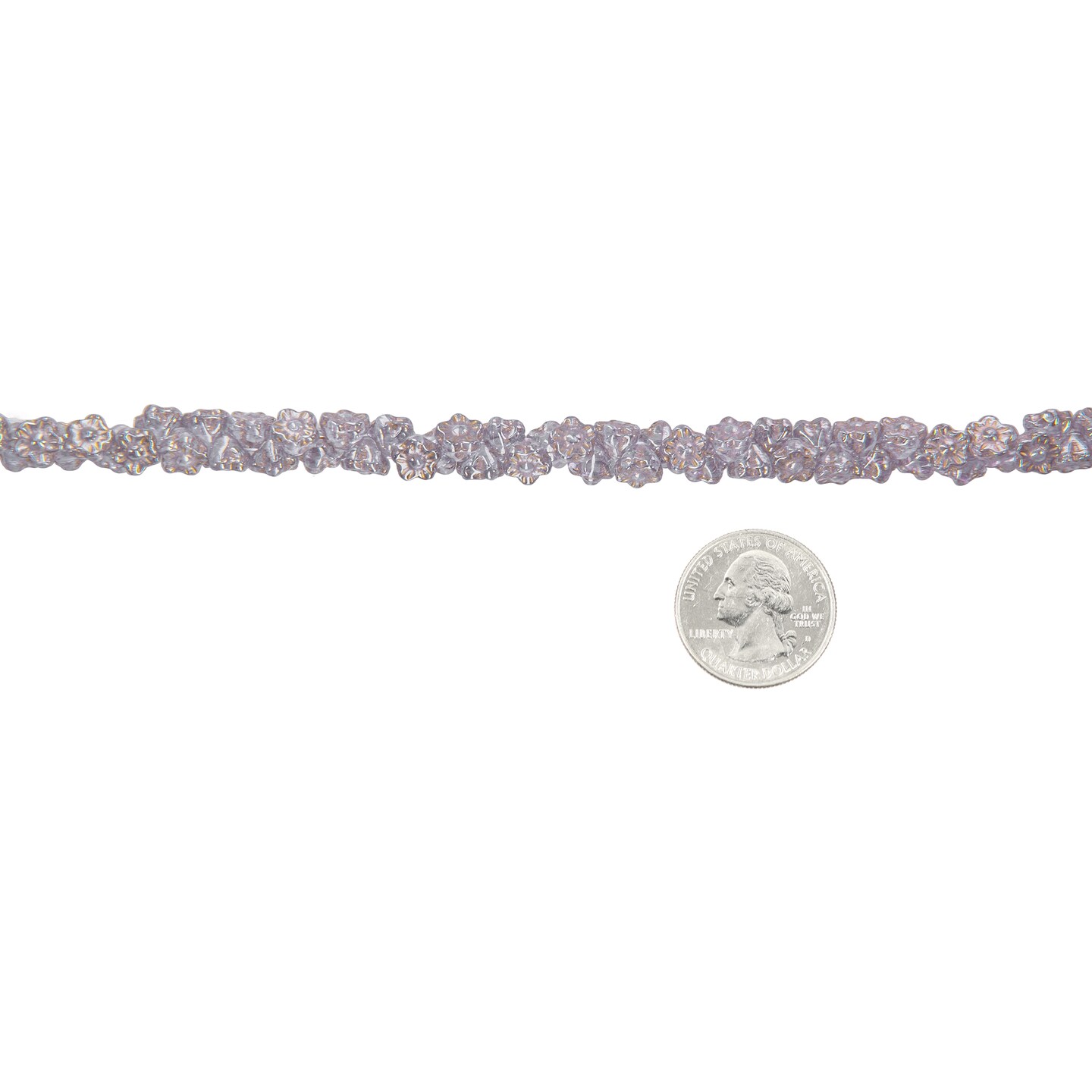 7mm Silvery Lavender Button Style Flower Beads Apx 48-50 Beads GB-BB03