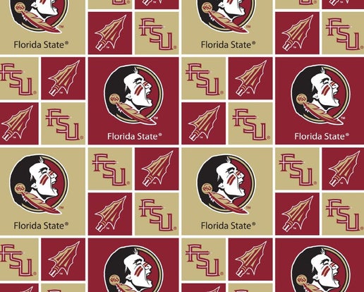 Licensed NCAA Florida State Block FSU-020 Cotton Fabric by the Yard