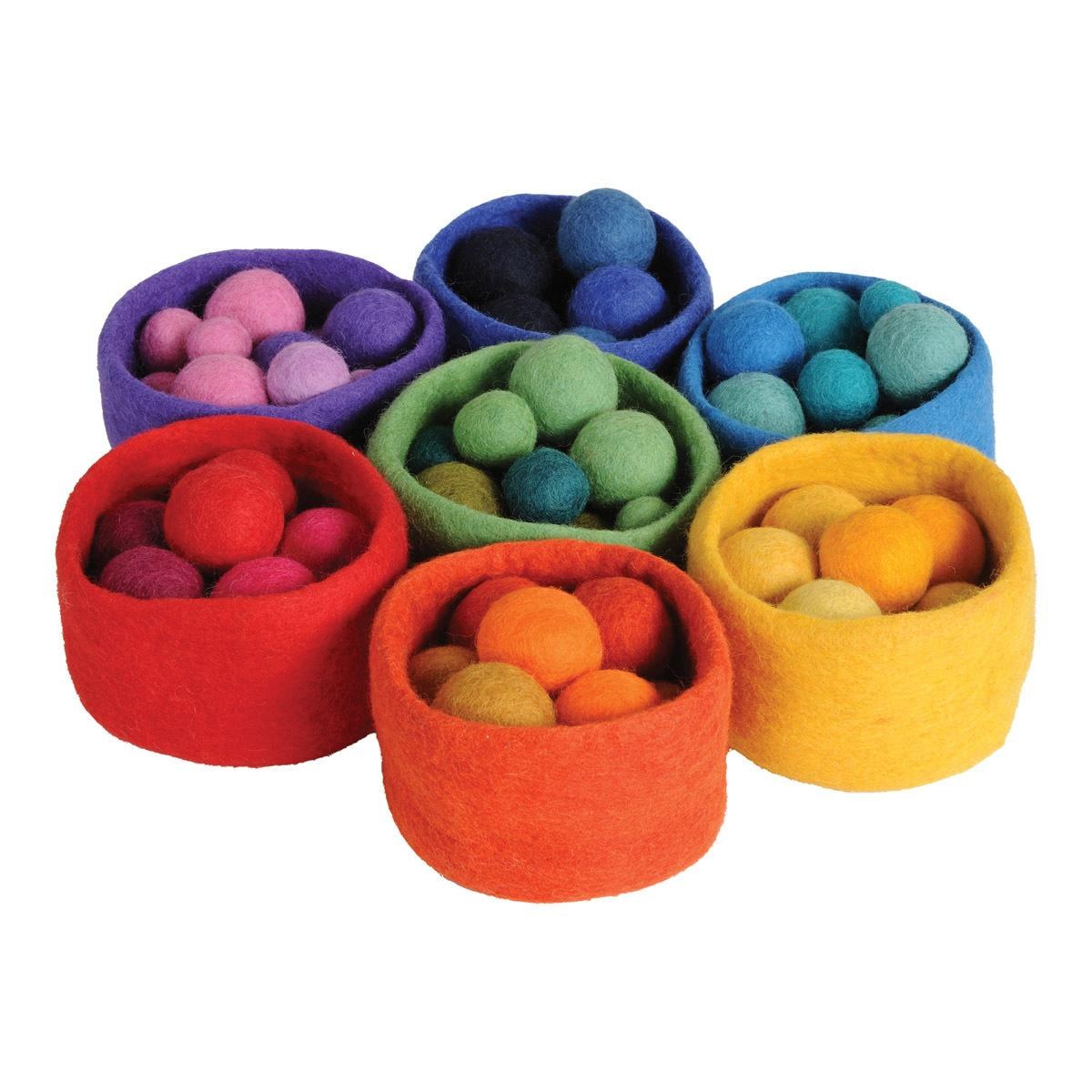 Cosy Rainbow Nesting Bowls with Balls