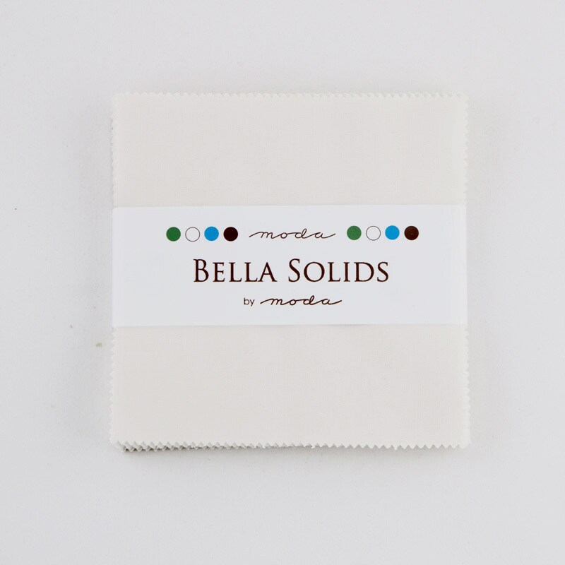 Bella Solids 5" Square Pack (Charm Pack) in Feather White by Moda for Moda (9900PP 127)