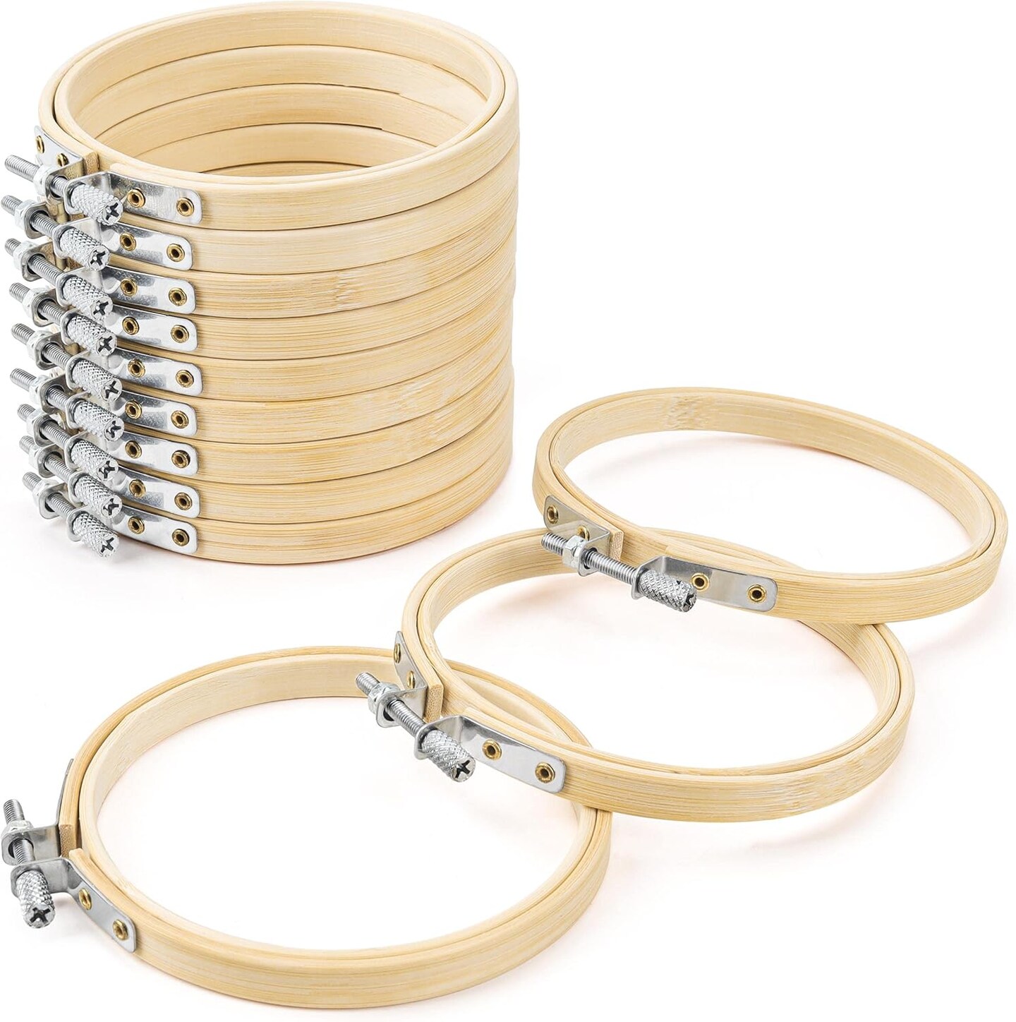 3 Inch 12 Pieces Small Embroidery Hoops Bamboo Circle Cross