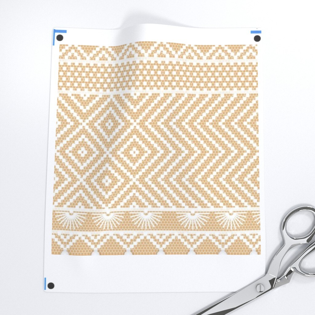 Beige Lace Pattern Geometric Natural Boho Chic Medium Scale Retro Vintage Custom Printed Fabric by Spoonflower Various Fabrics by the Yard or Fat Quarter