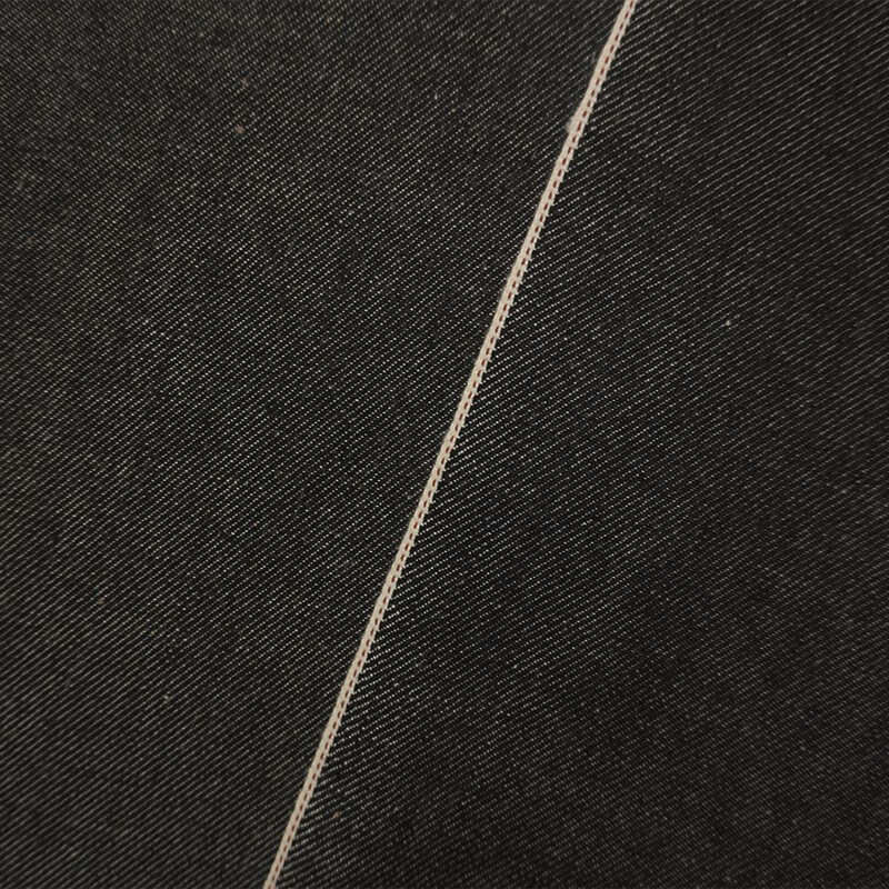 Black 10 oz. Cotton Stretch Japanese Selvedge Denim Fabric By the Yard