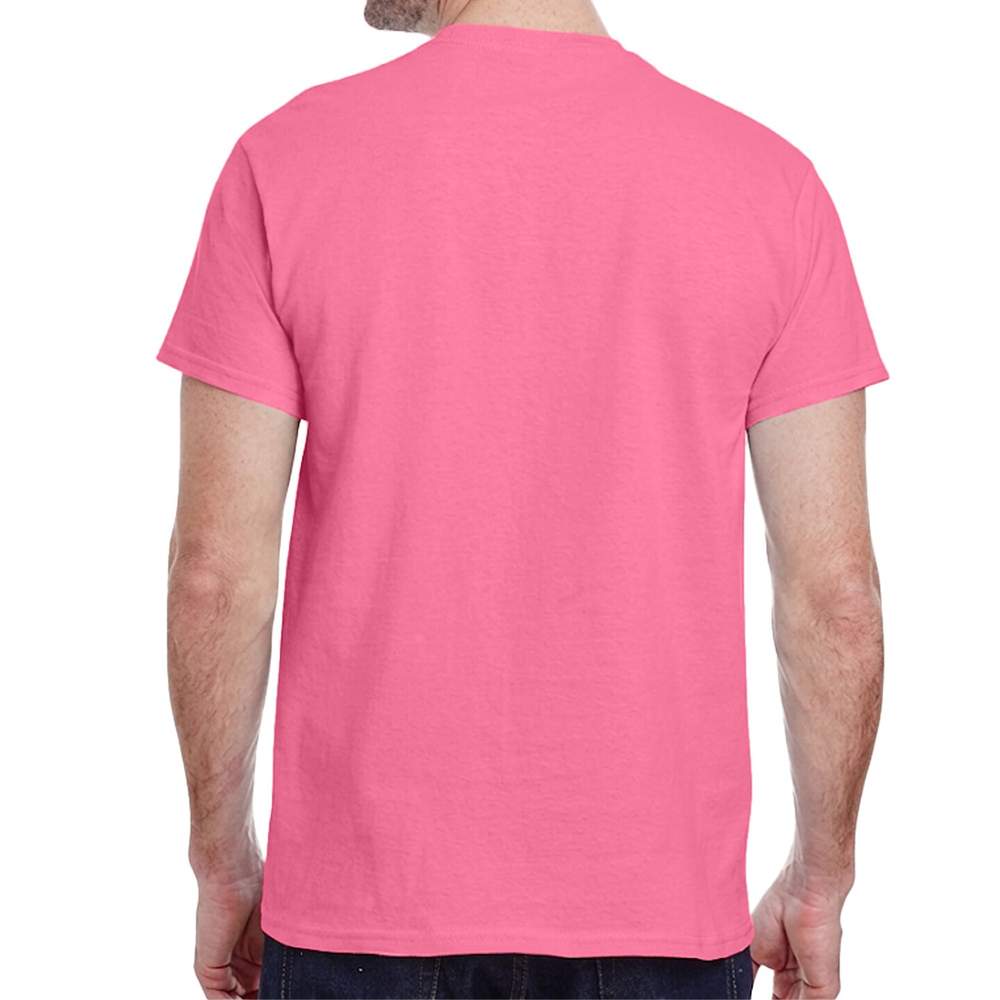 Gildan Adult's Heavy Cotton Crewneck T-Shirt, Casual Classic Fit Hi Vis Safety Pink shirt