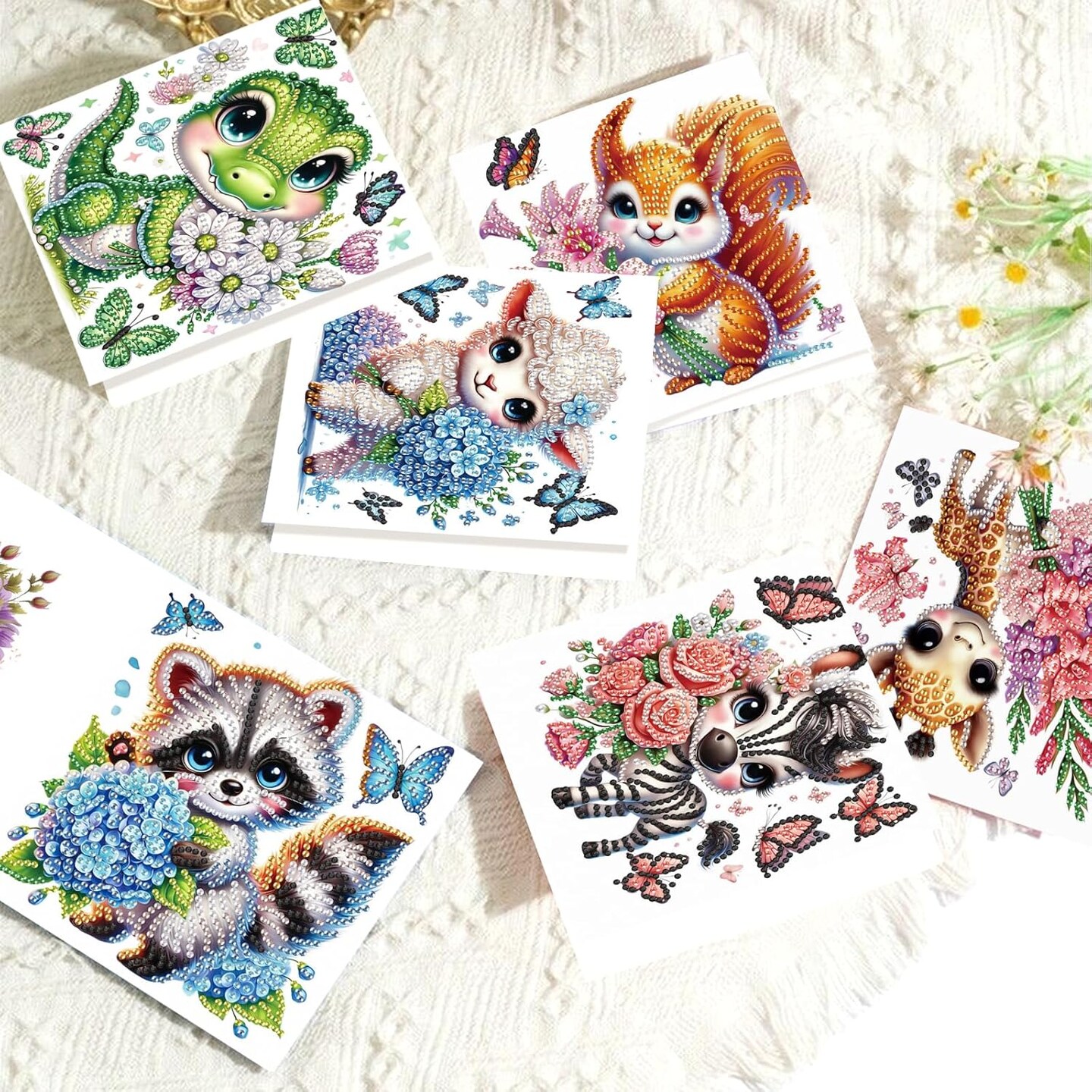 6-Pack Diamond Painting Greeting Card Kit – Special Shaped Diamonds DIY Handcraft for Birthday, Holiday, & Christmas Cards with Envelopes, Rhinestones & Tools