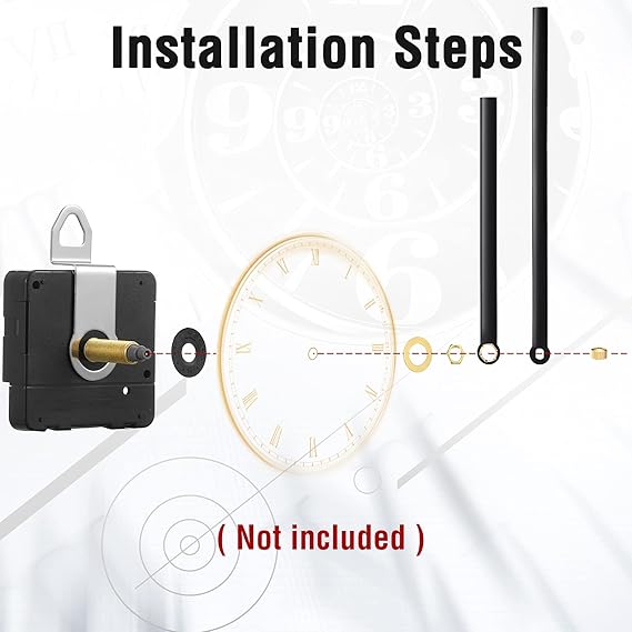 Quartz Clock Mechanism Kit, DIY Wall Clock Mechanisms, Clock Movement Parts Motor Replacement DIY Repair Parts