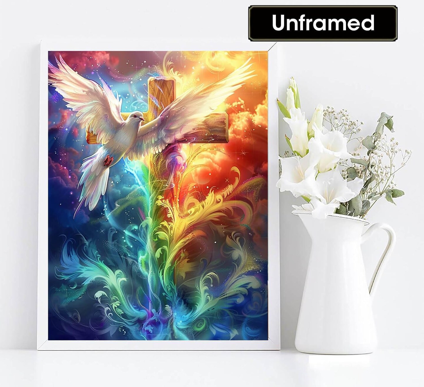 Paint by Numbers for Adults Cross, DIY Oil Painting Christ Acrylic Paint by Number Kits for Kids Adults Beginner for Home Wall Decor 16x20 inch