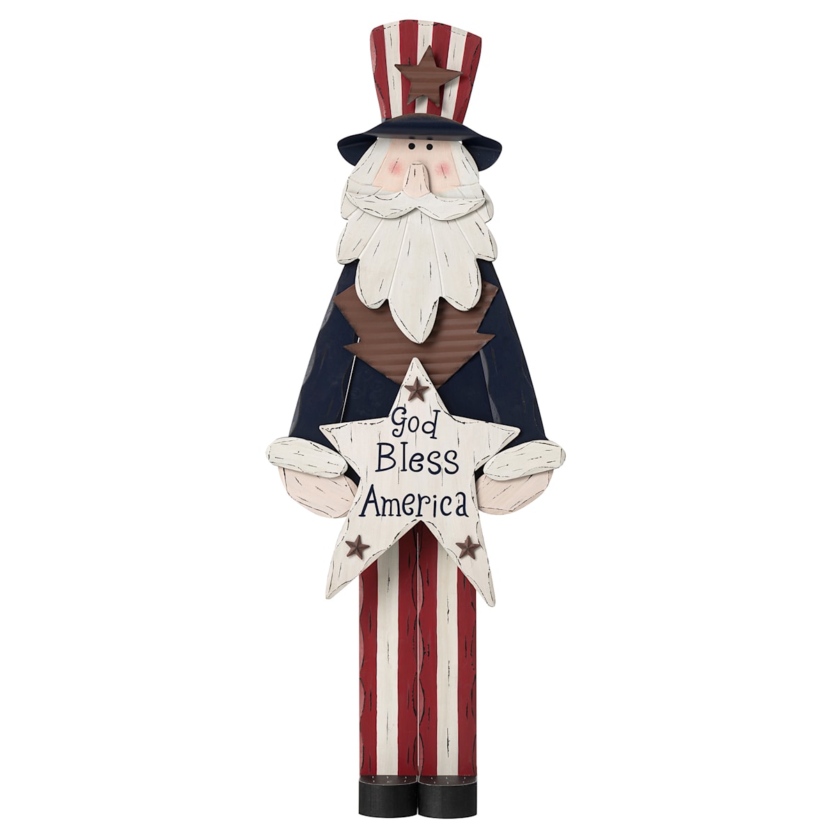 36&#x22;- Rustic Uncle Sam Patriotic Figurine