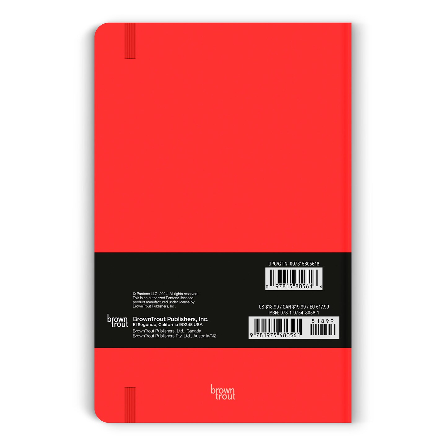 Pantone OFFICIAL Red | 5.25 x 8.25 Inch Lined Compact Journal | Non-Dated | BrownTrout | Planning Stationery Diary
