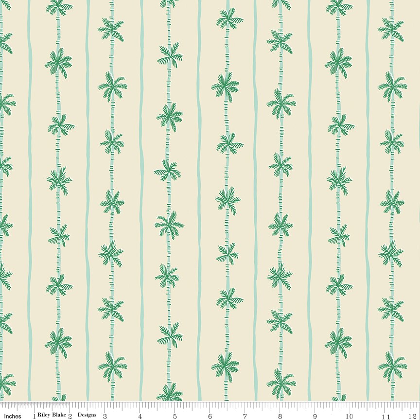 Palm Stripe in Sand Dollar (c15906-sanddollar) | Forever Neverland | Jill Howarth | Riley Blake