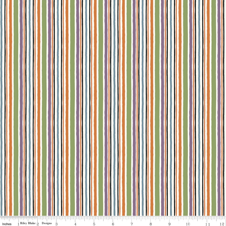Stripes in Multi (c15965-multi) | Trick or Treat | Lisa Audit | Riley Blake