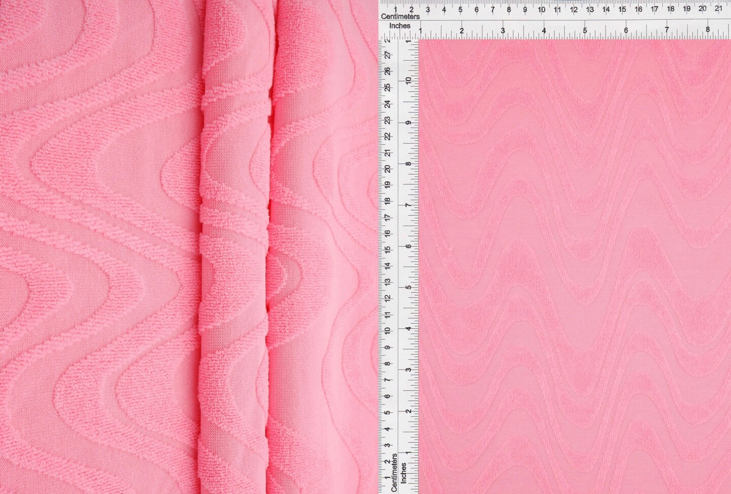 1 Yard Ocean Wave Jacquard Towel Fabric Polyester Spandex Blend 58/60 Inches Wide