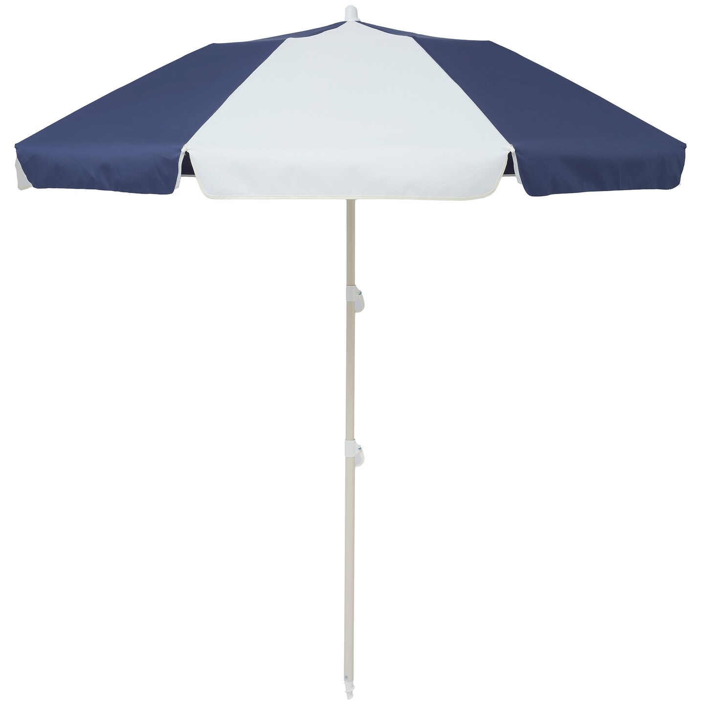 Sunnylife: Compact Beach Umbrella - Marine - Blue & White, UPF50 Fabric Sun Protection, 67x67x79", Shade Cover, Steel Pole, Carry Bag, Outdoor & Sand