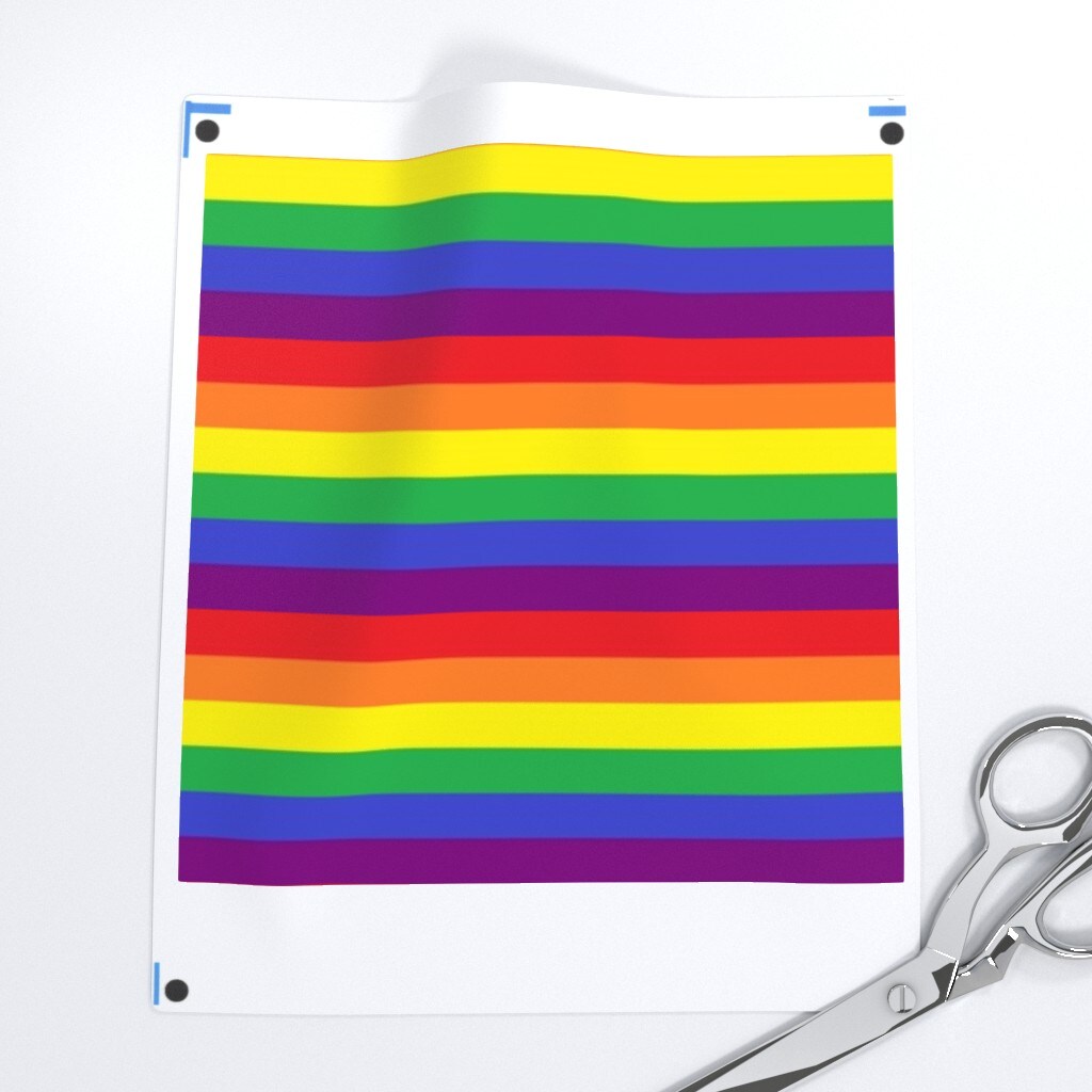 Rainbow Pride Stripes Lgbt Gay Flag Striped Custom Printed Fabric by Spoonflower Various Fabrics by the Yard or Fat Quarter