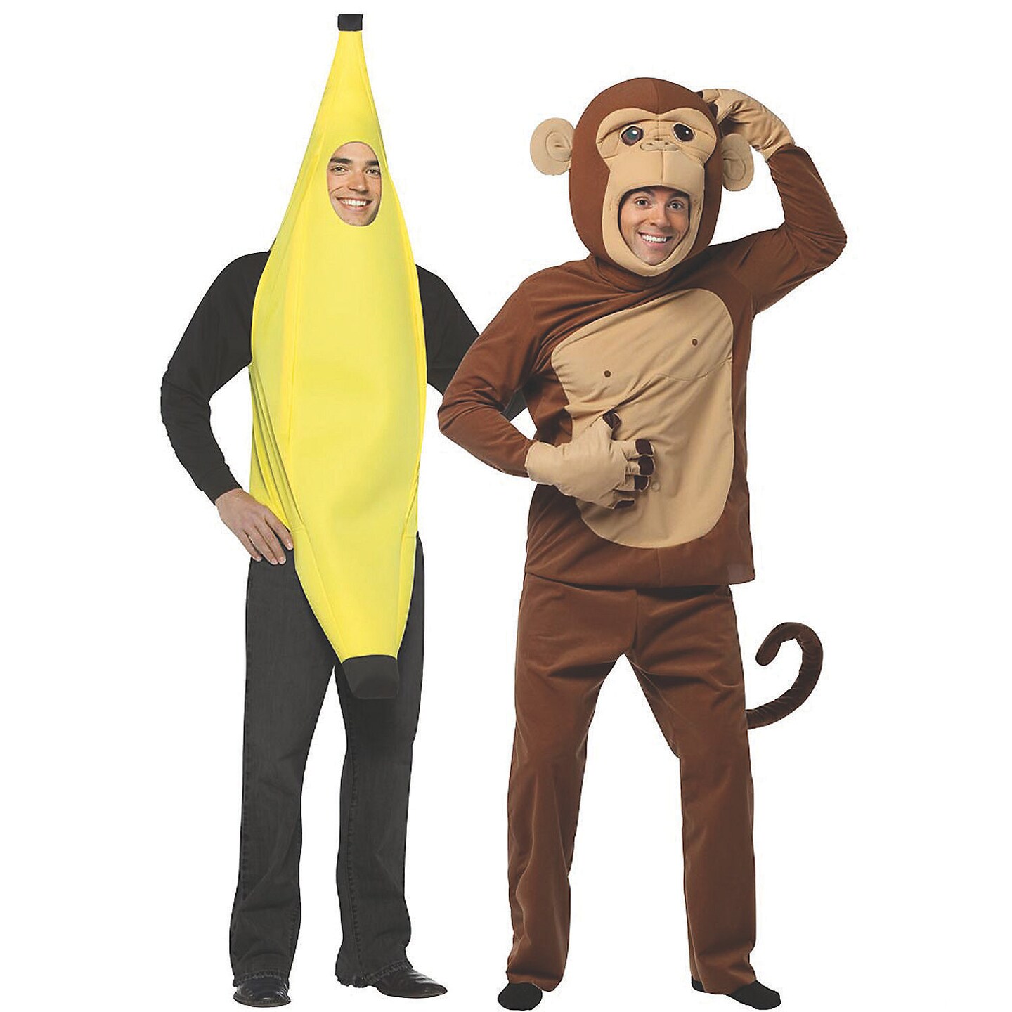 2 Pieces Banana Monkey Couples Costume Polyester Halloween Outfit