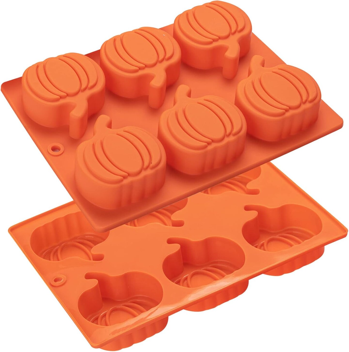 2 Pack Pumpkin-Shaped Cake Molds(Orange)