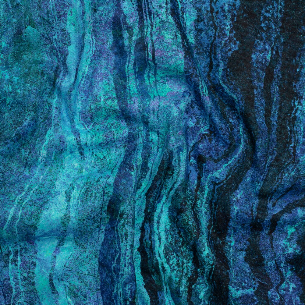 1 Yard Quilting Cotton Fabric Midnight Swirling Lines Gradient Ombre II Collection