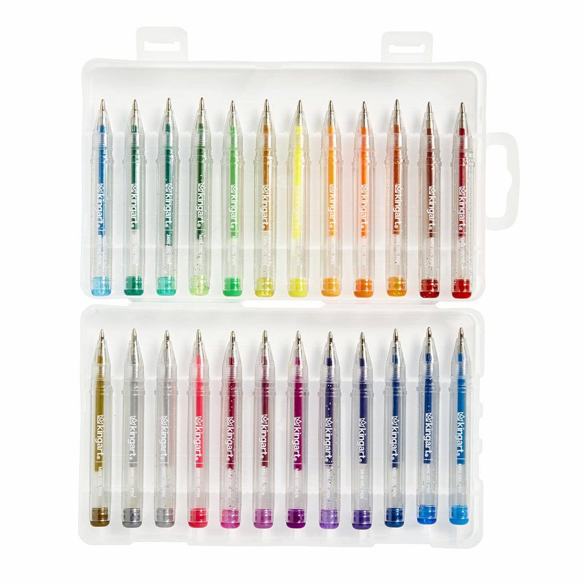 KINGART&#xAE; Mini Gel Pens, Neon, Metallic &#x26; Glitter, 24 Colors