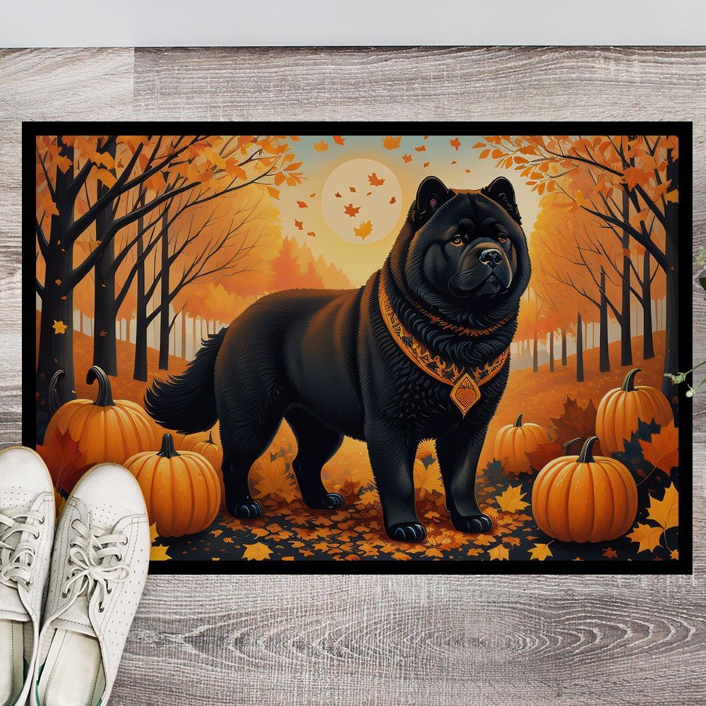 Edge Collections - 18" x 27" - Multicolor - Chow Chow Doormat Indoor Outdoor Rug - 1 Piece