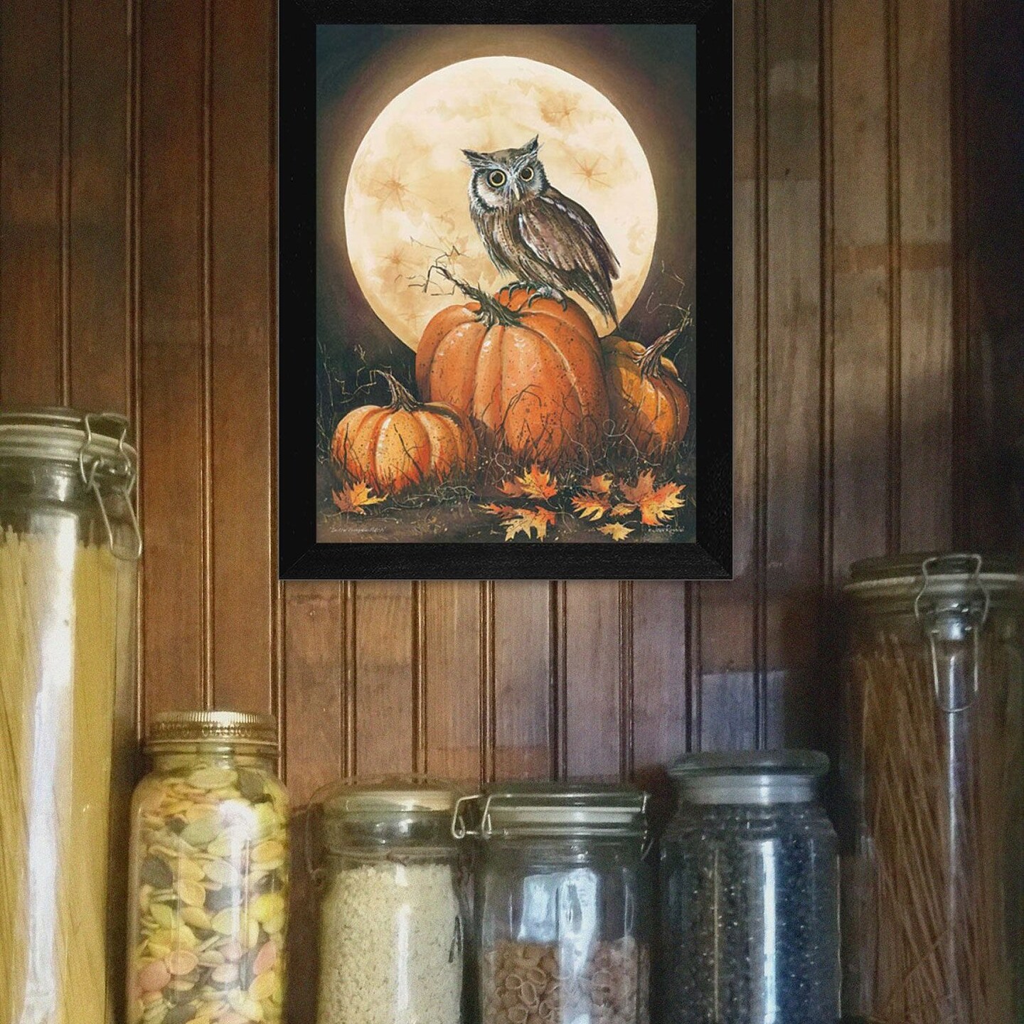 Edge Collections - 14"x18" - Multi - John Rossini In The Pumpkin Patch Printed Wall Art Ready To Hang Framed Poster Frame - 1 Piece