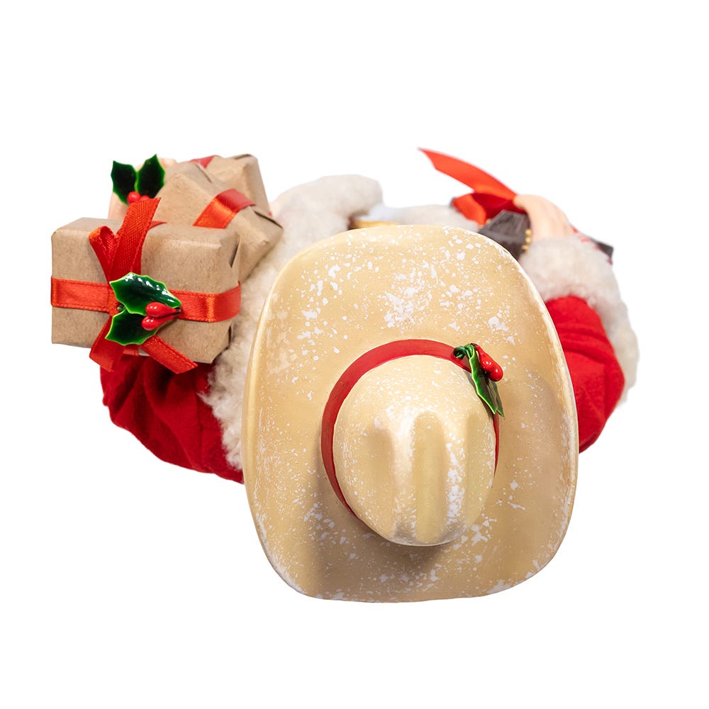 Kurt Adler 11-Inch Fabrich&#xE9; Western Santa with Guitar