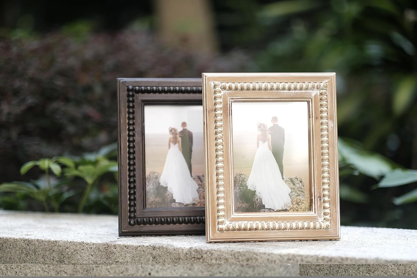 Farmhouse Beaded Picture Frames 4x6, Rustic Barnwood Photo Frames(Nature)9"L x 7"W